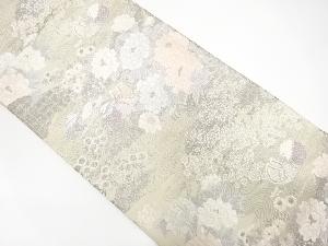 アンティーク　鴛鴦に花模様織出し袋帯（材料）